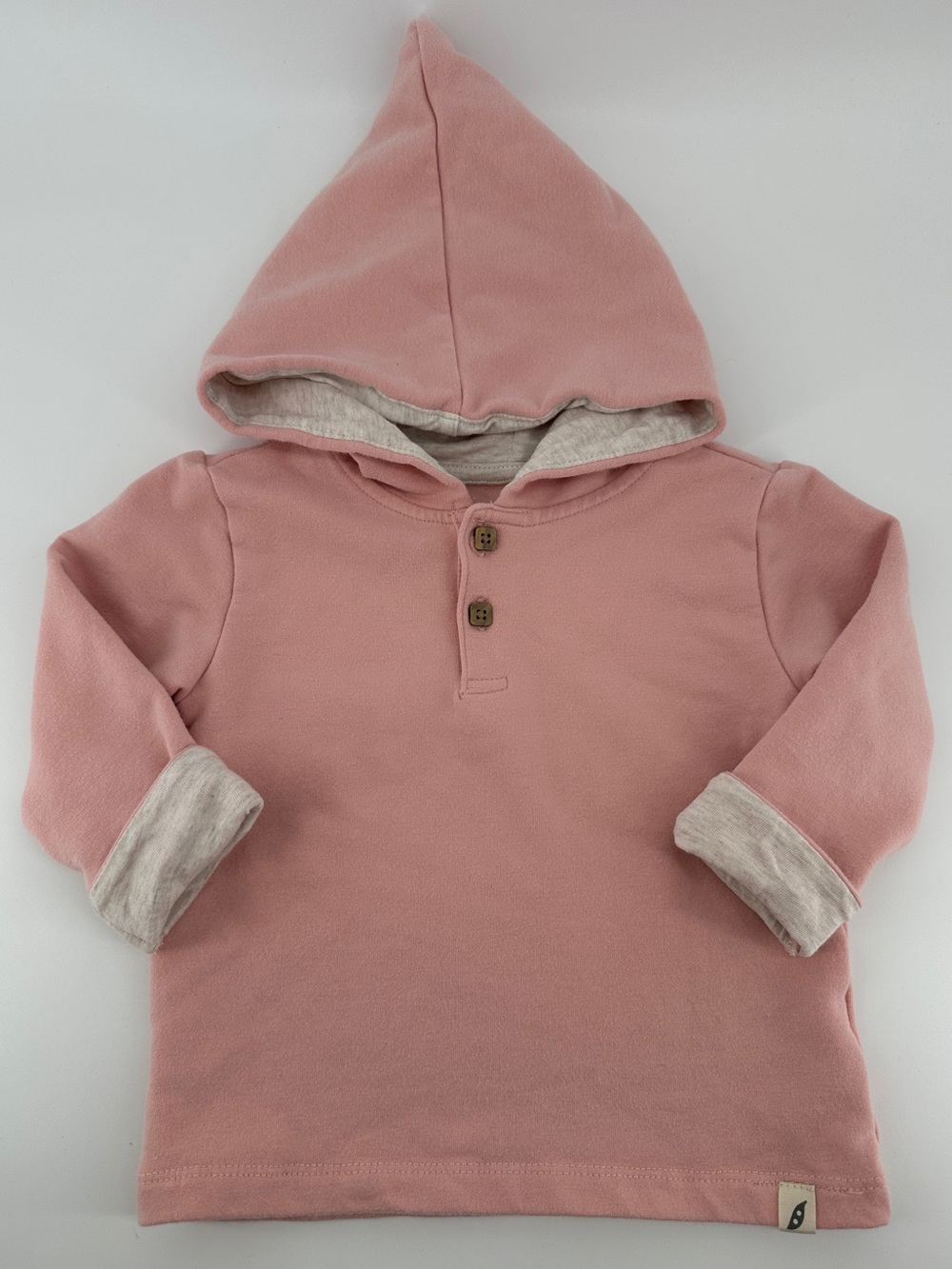 Easy Peasy Baby Hoodie 6-9 Months Organic Cotton Cozy Pull Over Rose Pink